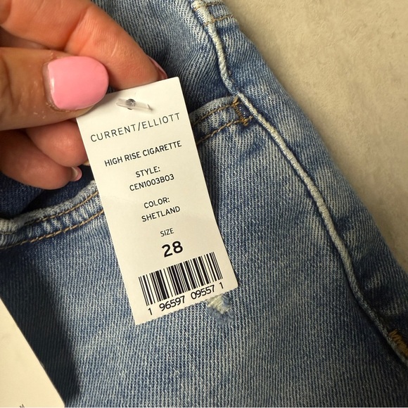 Current/Elliott jeans high rise cigarette jeans Shetland Blue size 28 - Picture 7 of 12
